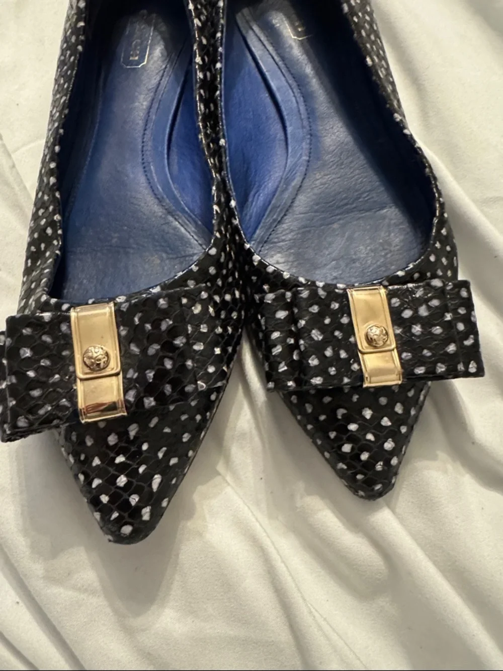 Coach Black and White Polka Dot Women's Ballet Flat